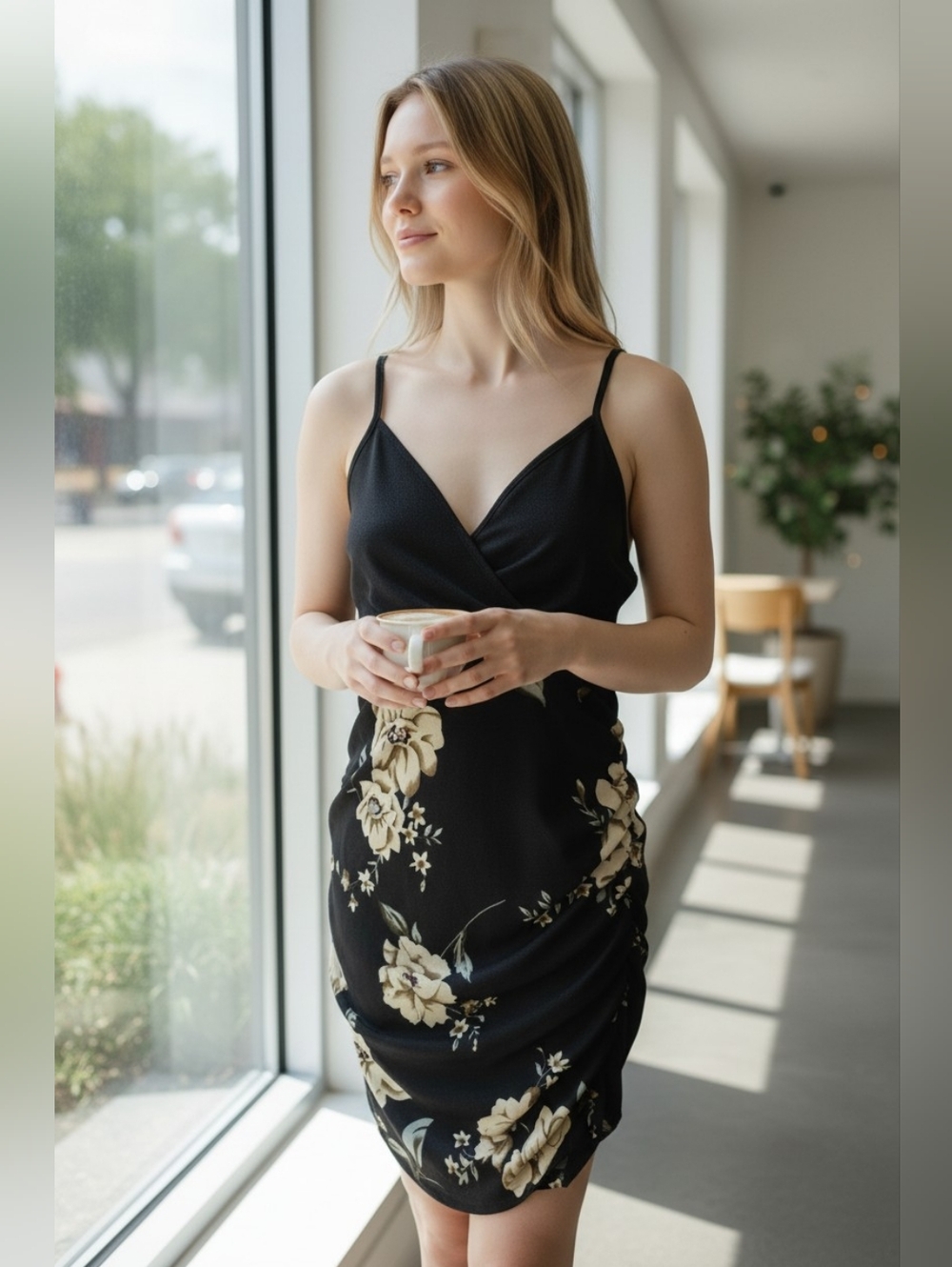 SHEIN Black Lightweight Fabric Top